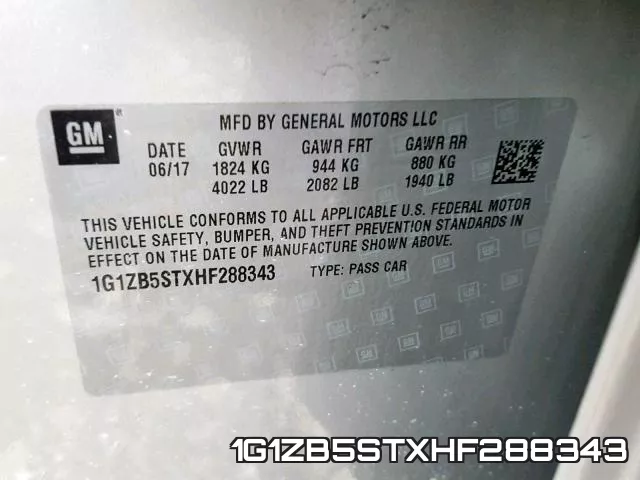 1G1ZB5STXHF288343 фото 2