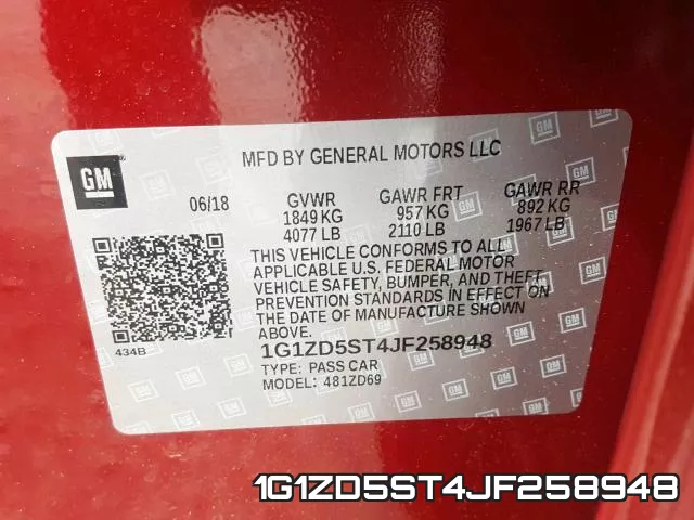 1G1ZD5ST4JF258948 фото 2