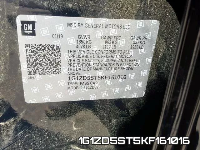 1G1ZD5ST5KF161016 фото 2