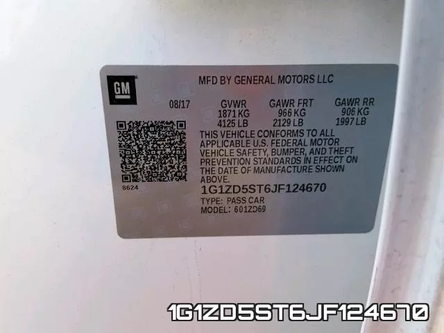 1G1ZD5ST6JF124670 фото 2