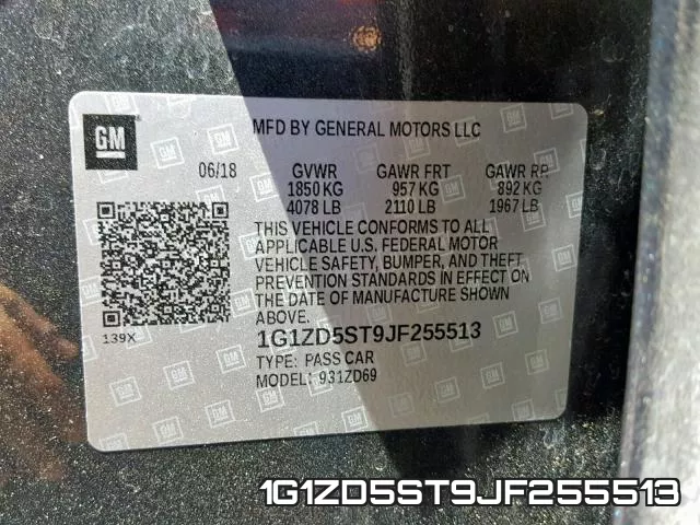 1G1ZD5ST9JF255513 фото 2