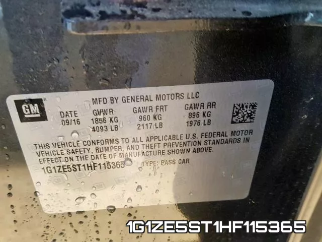 1G1ZE5ST1HF115365 фото 2