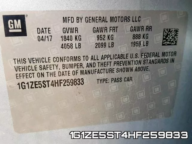 1G1ZE5ST4HF259833 фото 2