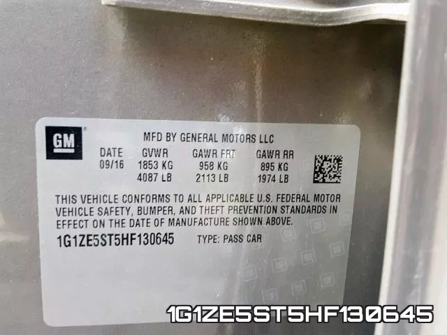 1G1ZE5ST5HF130645 фото 2