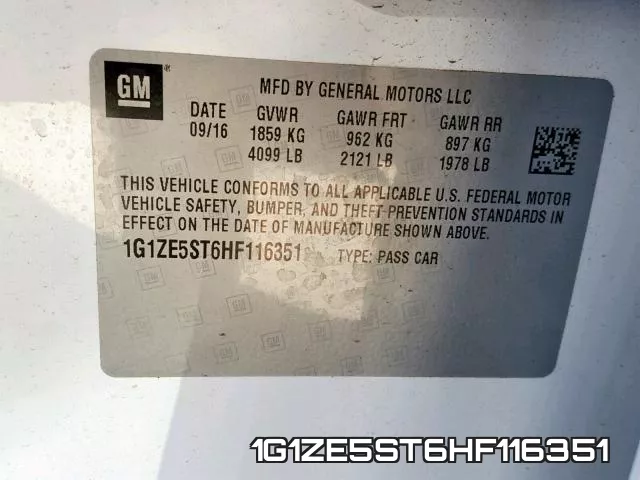 1G1ZE5ST6HF116351 фото 2