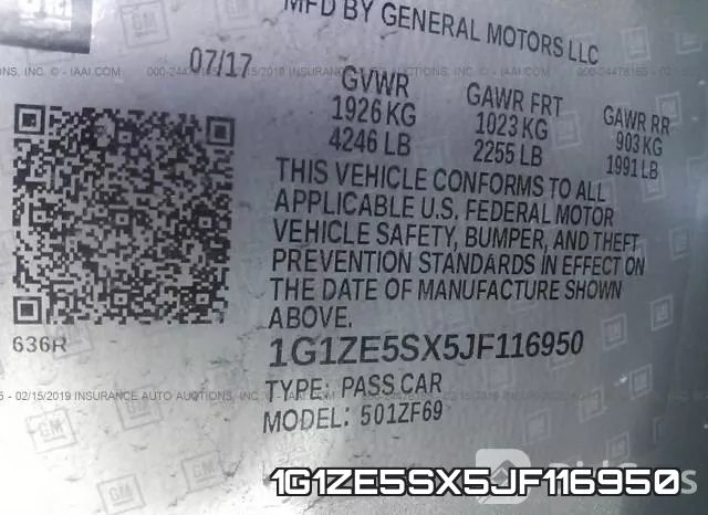 1G1ZE5SX5JF116950 фото 10