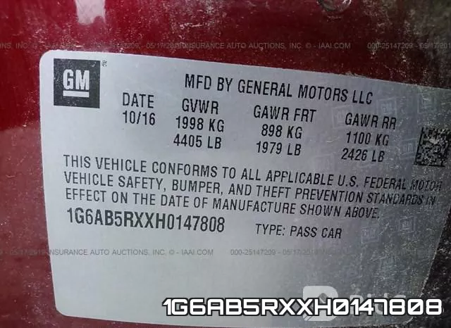 1G6AB5RXXH0147808 фото 10