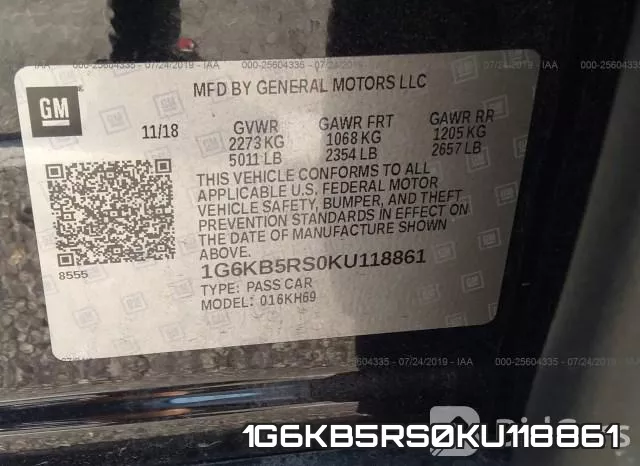 1G6KB5RS0KU118861 фото 10