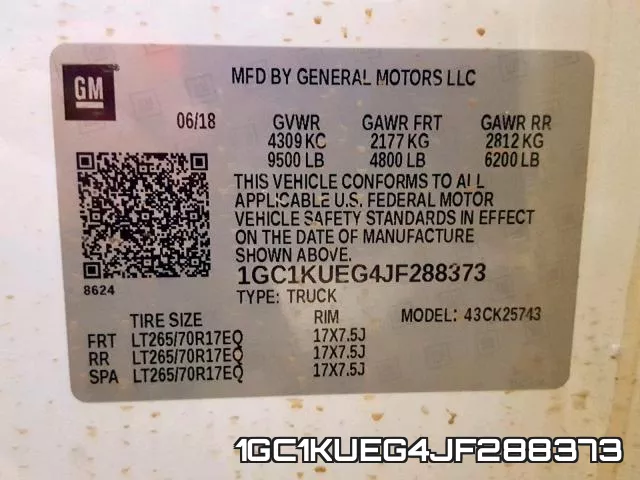 1GC1KUEG4JF288373 фото 2