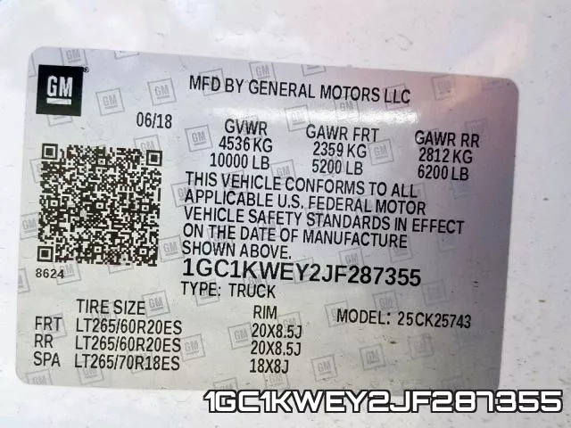 1GC1KWEY2JF287355 фото 2