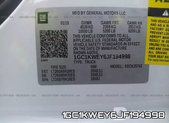 1GC1KWEY6JF194998 фото 10