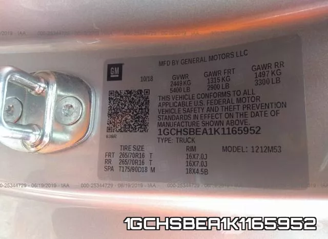 1GCHSBEA1K1165952 фото 10