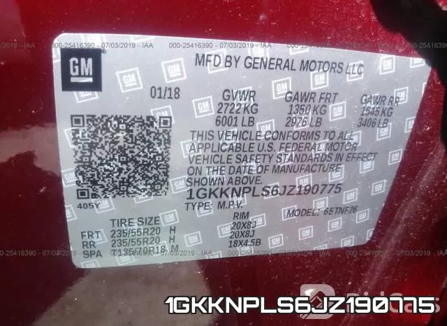 1GKKNPLS6JZ190775 фото 10