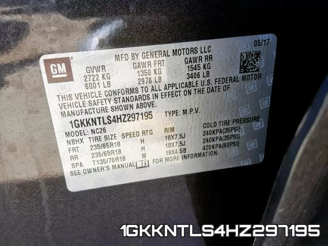 1GKKNTLS4HZ297195 фото 2