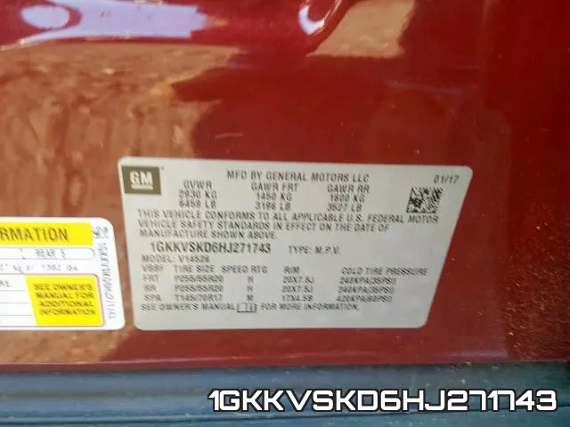 1GKKVSKD6HJ271743 фото 2