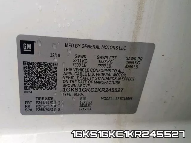 1GKS1GKC1KR245527 фото 2