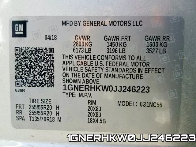 1GNERHKW0JJ246223 фото 2