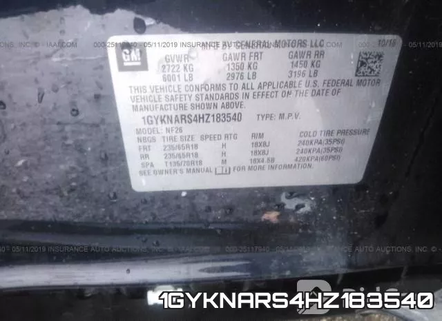1GYKNARS4HZ183540 фото 10
