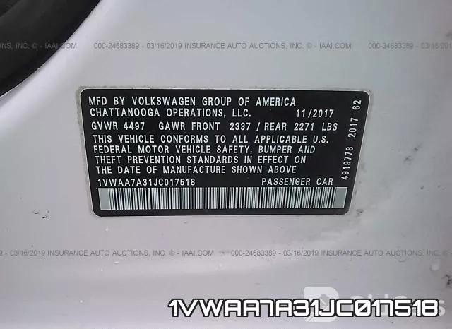 1VWAA7A31JC017518 фото 10