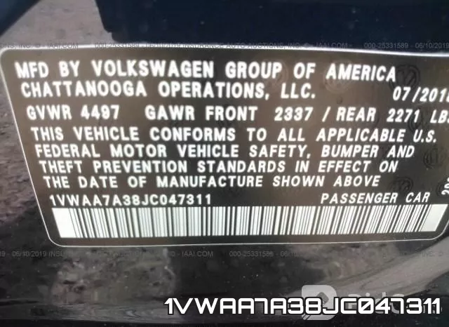 1VWAA7A38JC047311 фото 10