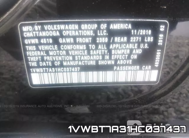 1VWBT7A31HC037437 фото 10