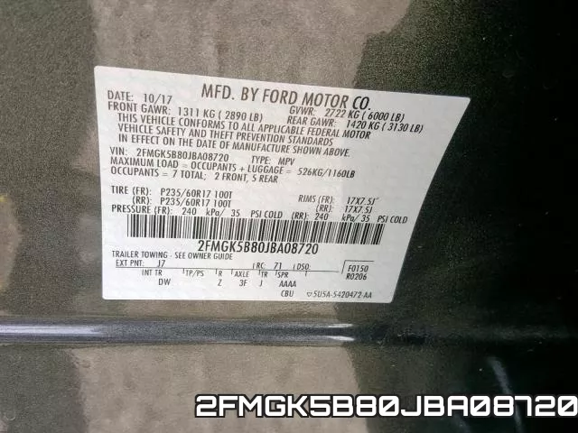 2FMGK5B80JBA08720 фото 2