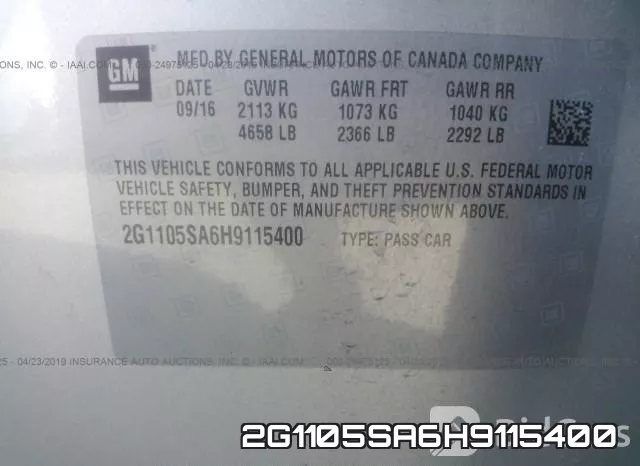2G1105SA6H9115400 фото 10