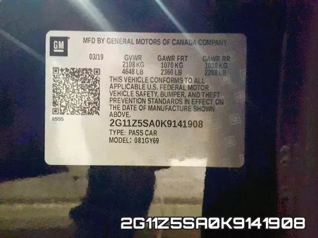 2G11Z5SA0K9141908 фото 2