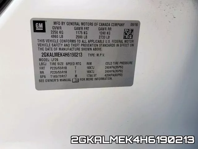 2GKALMEK4H6190213 фото 2