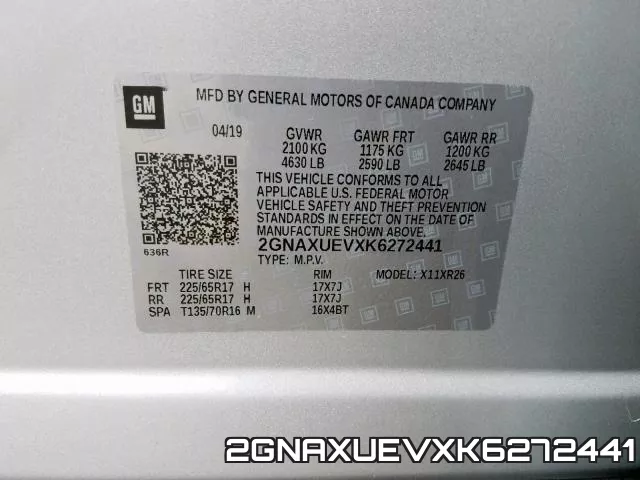 2GNAXUEVXK6272441 фото 2
