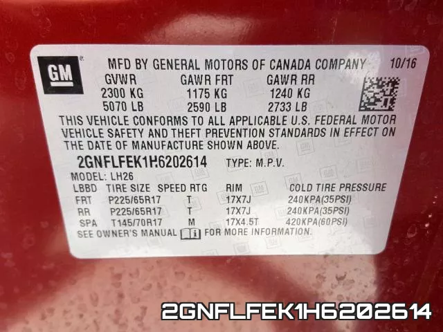 2GNFLFEK1H6202614 фото 2