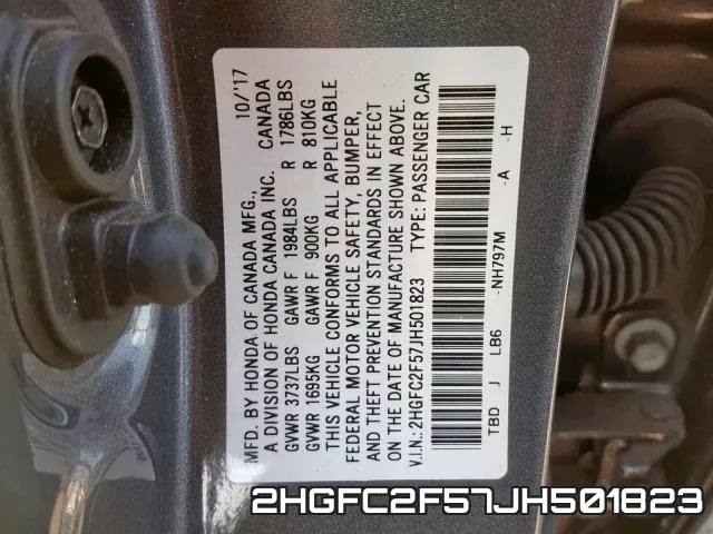 2HGFC2F57JH501823 фото 2