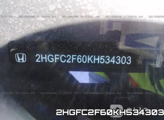 2HGFC2F60KH534303 фото 10