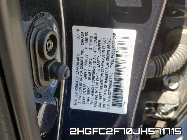 2HGFC2F70JH571715 фото 2