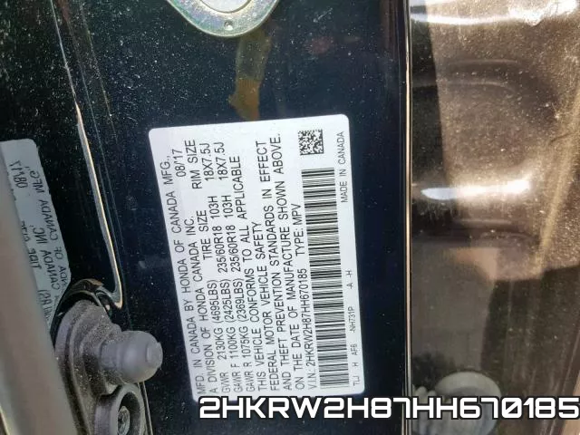 2HKRW2H87HH670185 фото 2