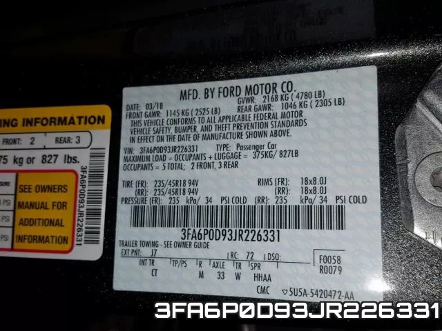3FA6P0D93JR226331 фото 2