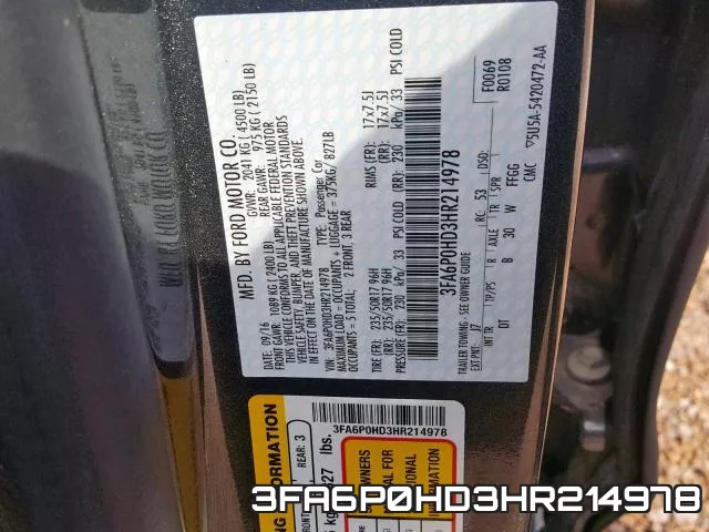 3FA6P0HD3HR214978 фото 2