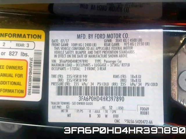 3FA6P0HD4HR397890 фото 2
