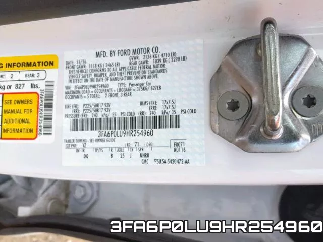 3FA6P0LU9HR254960 фото 2