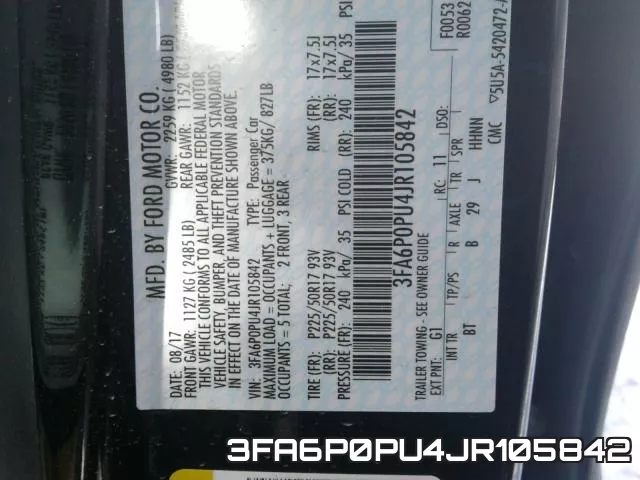 3FA6P0PU4JR105842 фото 2