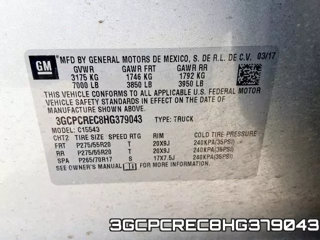 3GCPCREC8HG379043 фото 2