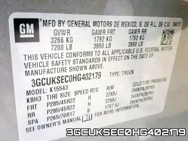 3GCUKSEC0HG402179 фото 2