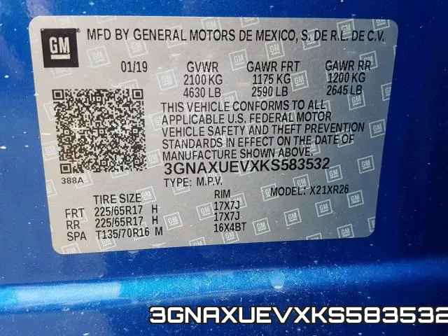 3GNAXUEVXKS583532 фото 2