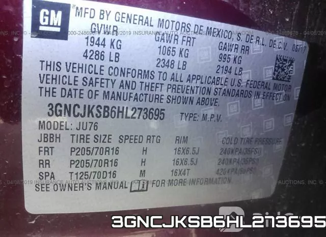 3GNCJKSB6HL273695 фото 10