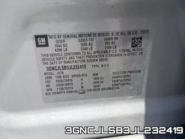 3GNCJLSB3JL232419 фото 2