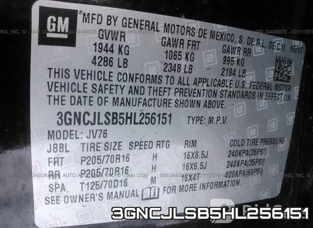 3GNCJLSB5HL256151 фото 10