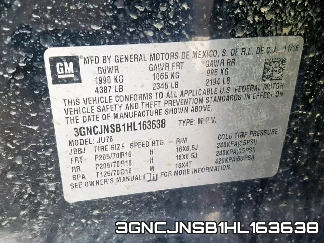 3GNCJNSB1HL163638 фото 2