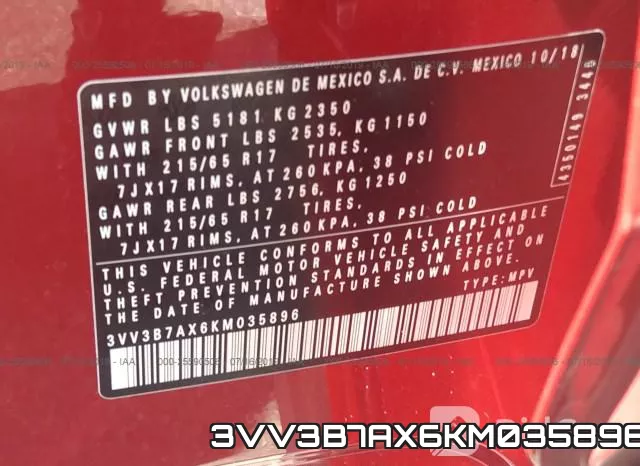3VV3B7AX6KM035896 фото 10