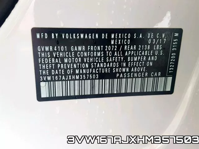 3VW167AJXHM357503 фото 2