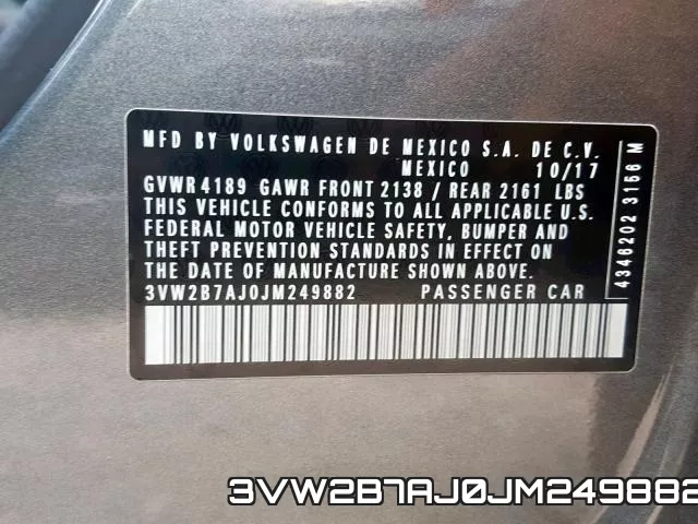 3VW2B7AJ0JM249882 фото 2